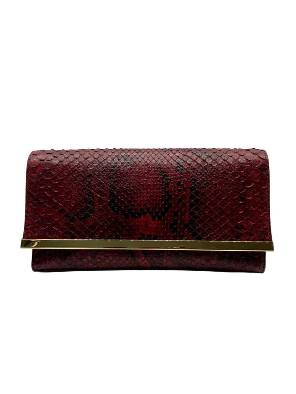 Lafayette 148 Red Leather Snake-Embossed Mini Crossbody Bag